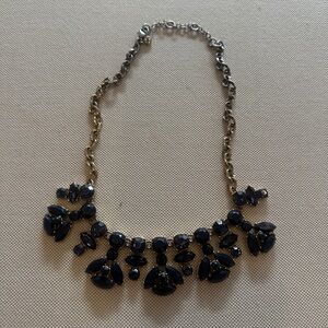 J.Crew Elegant Gold and Blue Statement Necklace